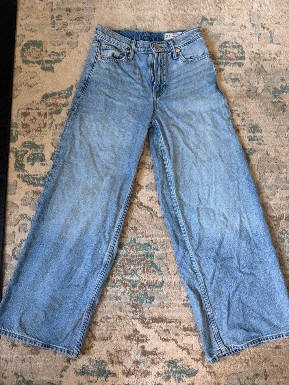 GAP Baggy Mid Rise Ultrasoft Jeans 24 00R Wide Leg